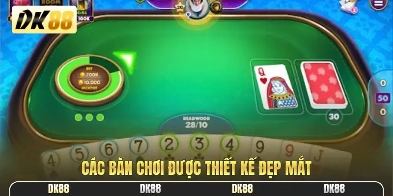 Các bàn chơi được thiết kế đẹp mắt