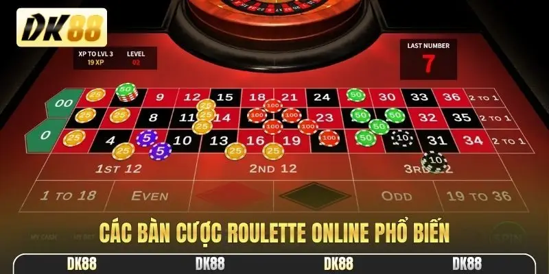 Các bàn cược Roulette online phổ biến