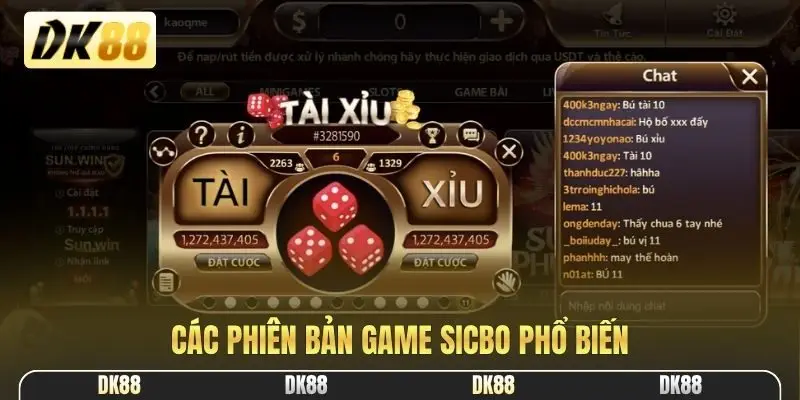 Các phiên bản game Sicbo phổ biến