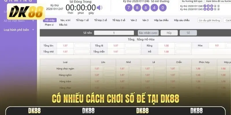 Có nhiều cách chơi số đề tại DK88